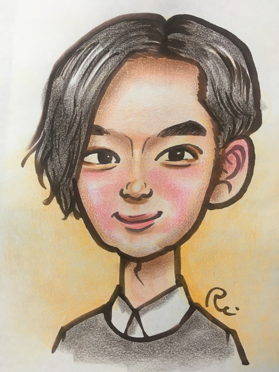 プロの似顔絵師小学館スピリッツ賞受賞者が描きます 結婚式や誕生日プレゼントに!破格!※お顔、肩まわりのみ。 イメージ1