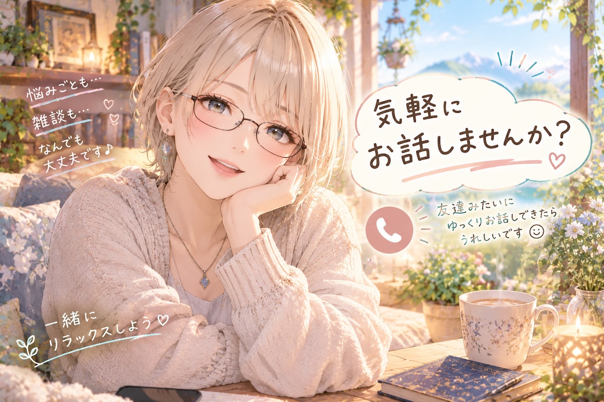 悩み事や話を聞いてほしいなど！お話お聞きします お話しながら心に休息を｡カウセリングは必要じゃないという方へ イメージ1