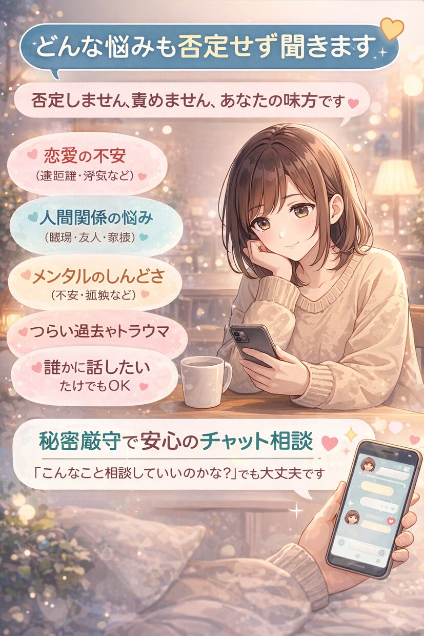 気楽にメンタル相談！ます 恋愛・メンタル・人間関係なんでもOK30分2000円 イメージ1