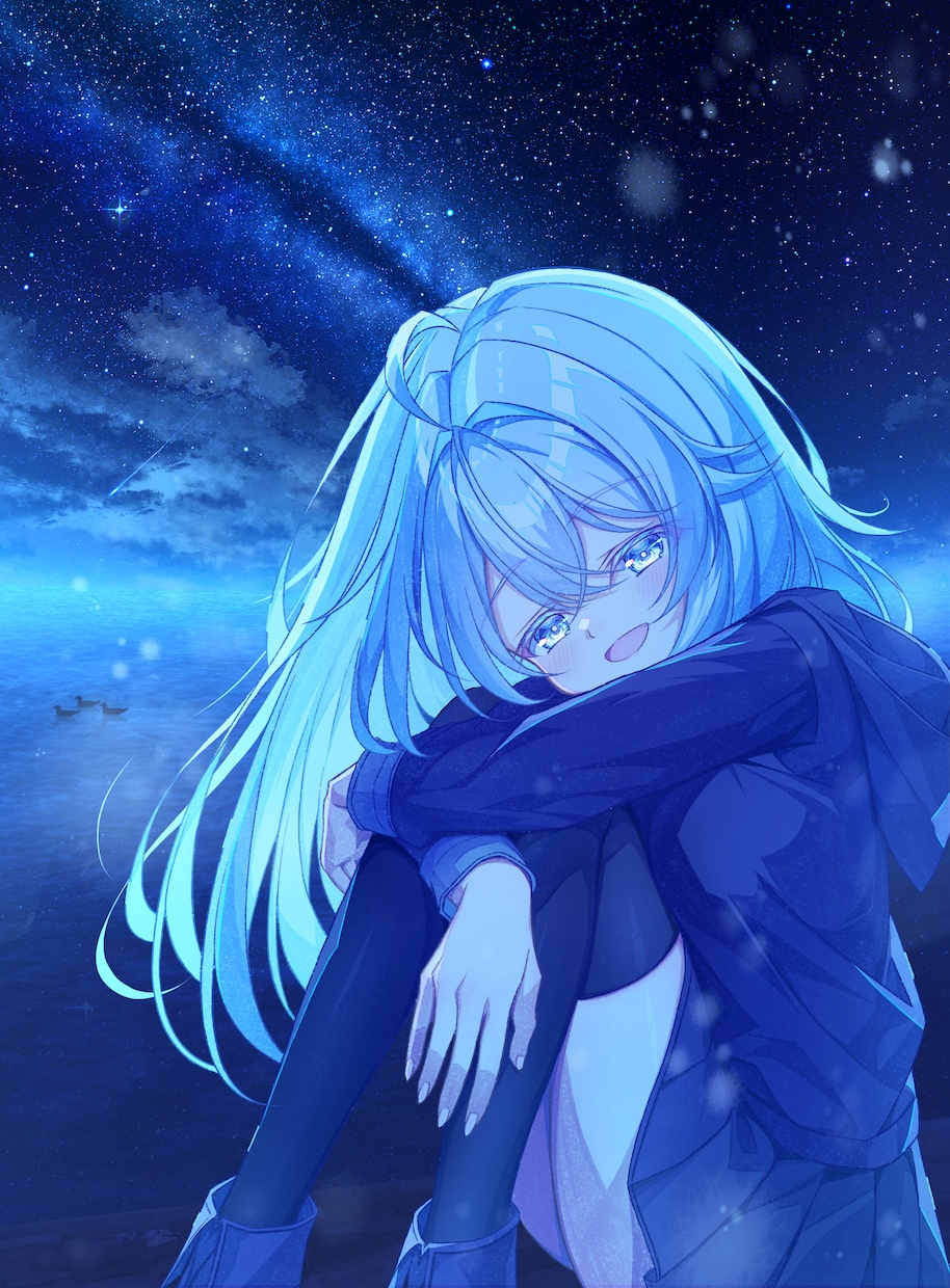 星空と少女のアイコン・イラスト制作します 星降る空に、君の願いを描こう。 イメージ4