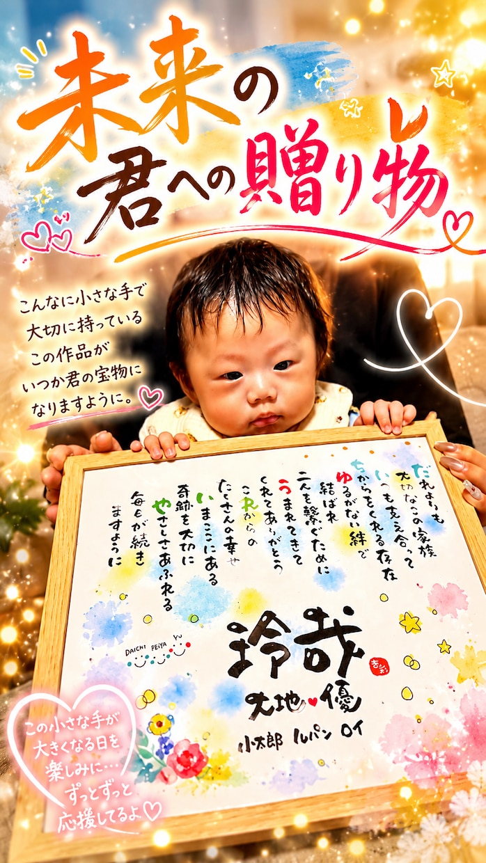 名前で伝える“ありがとう”涙が出たとの声あります 贈った方も贈られた方も笑顔になる特別な1枚お届けします イメージ1