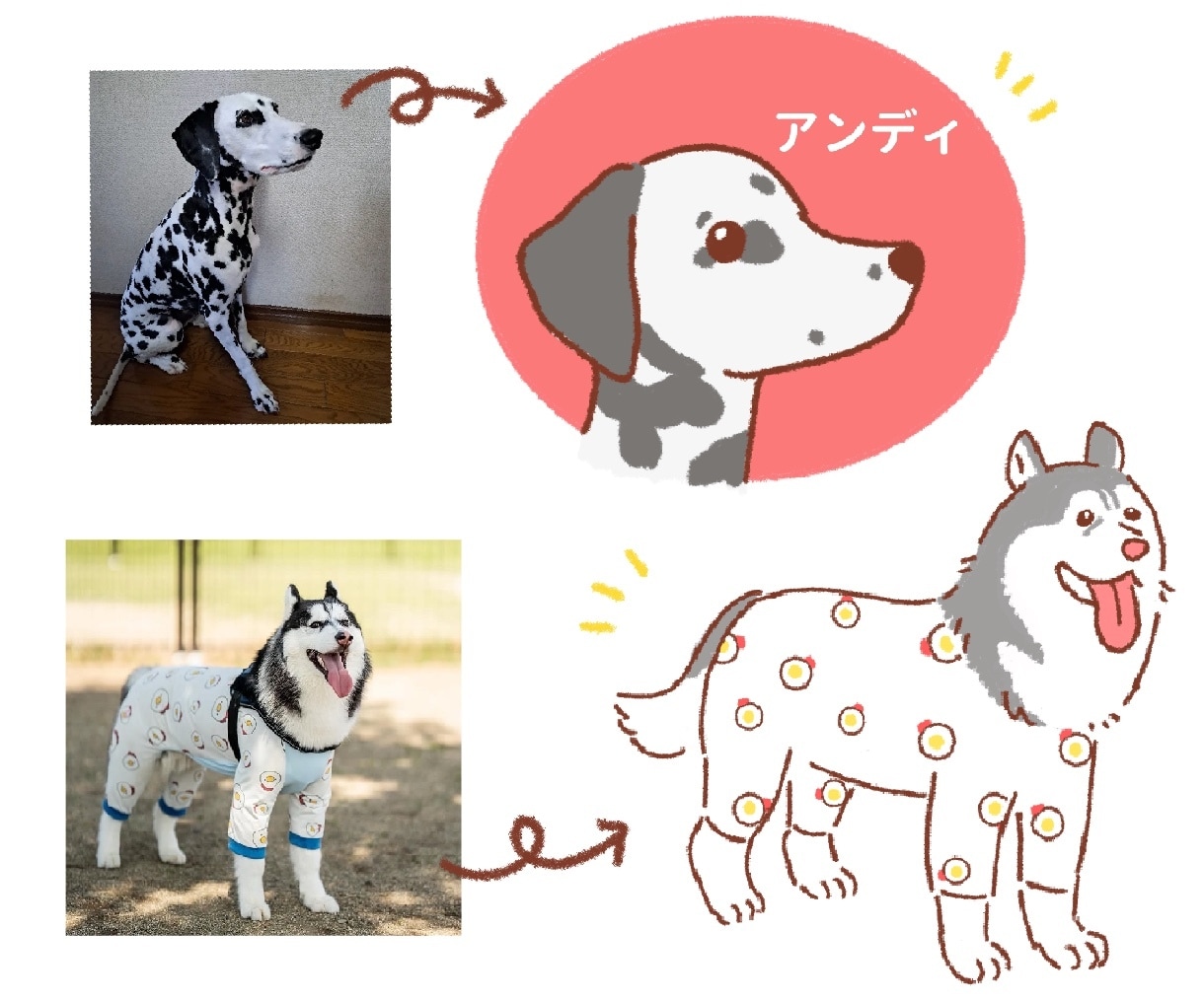 シンプル＋カワイイ　犬の似顔絵描きます SNSアイコンやブログ、プレゼントにもおすすめです◎ イメージ5