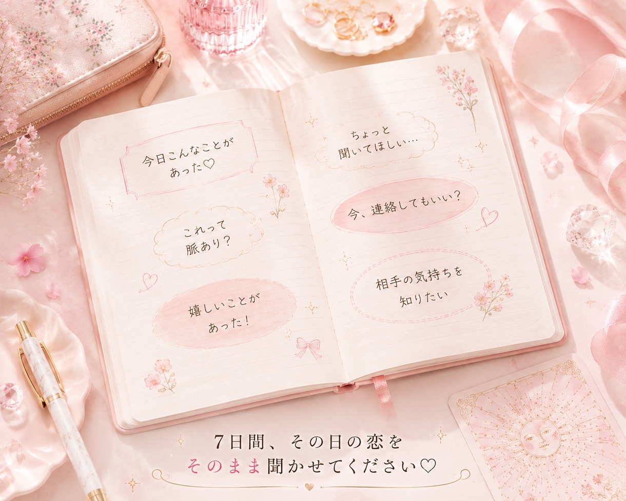 この恋どうすれば叶う？7日間の交換ノートで占います 話して、占って。「この恋どうすればいい？」にお答えします イメージ2