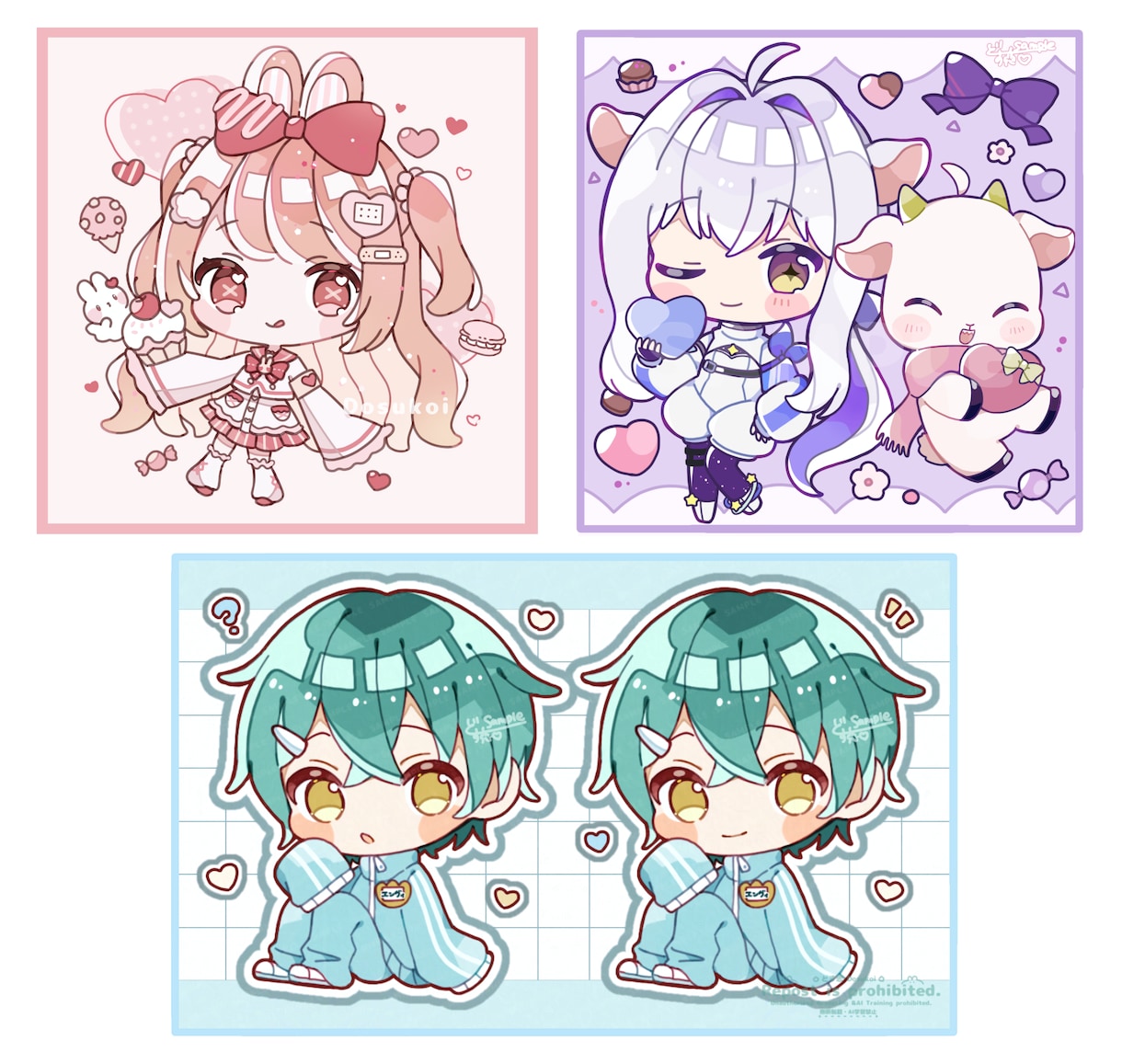ミニっとキュートなSDイラストを描きます 動画や配信用、グッズ、ラインスタンプなどなど！ イメージ2