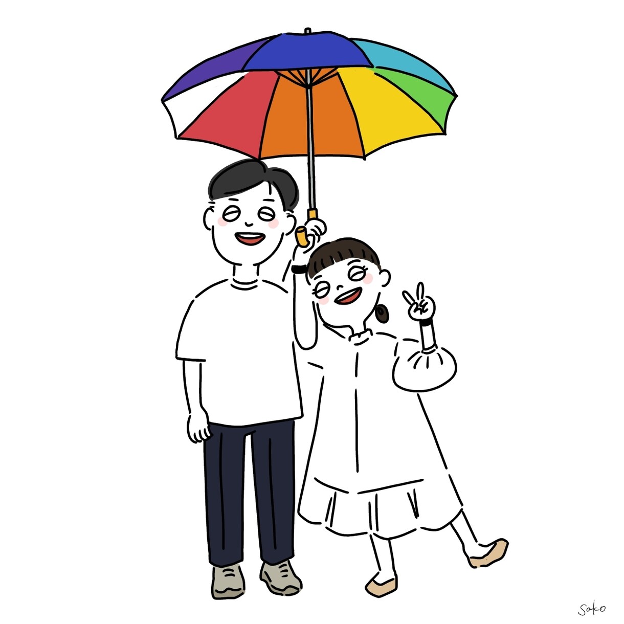 カップルイラスト描きます お二人の空気感を大切に表現します◎ イメージ2