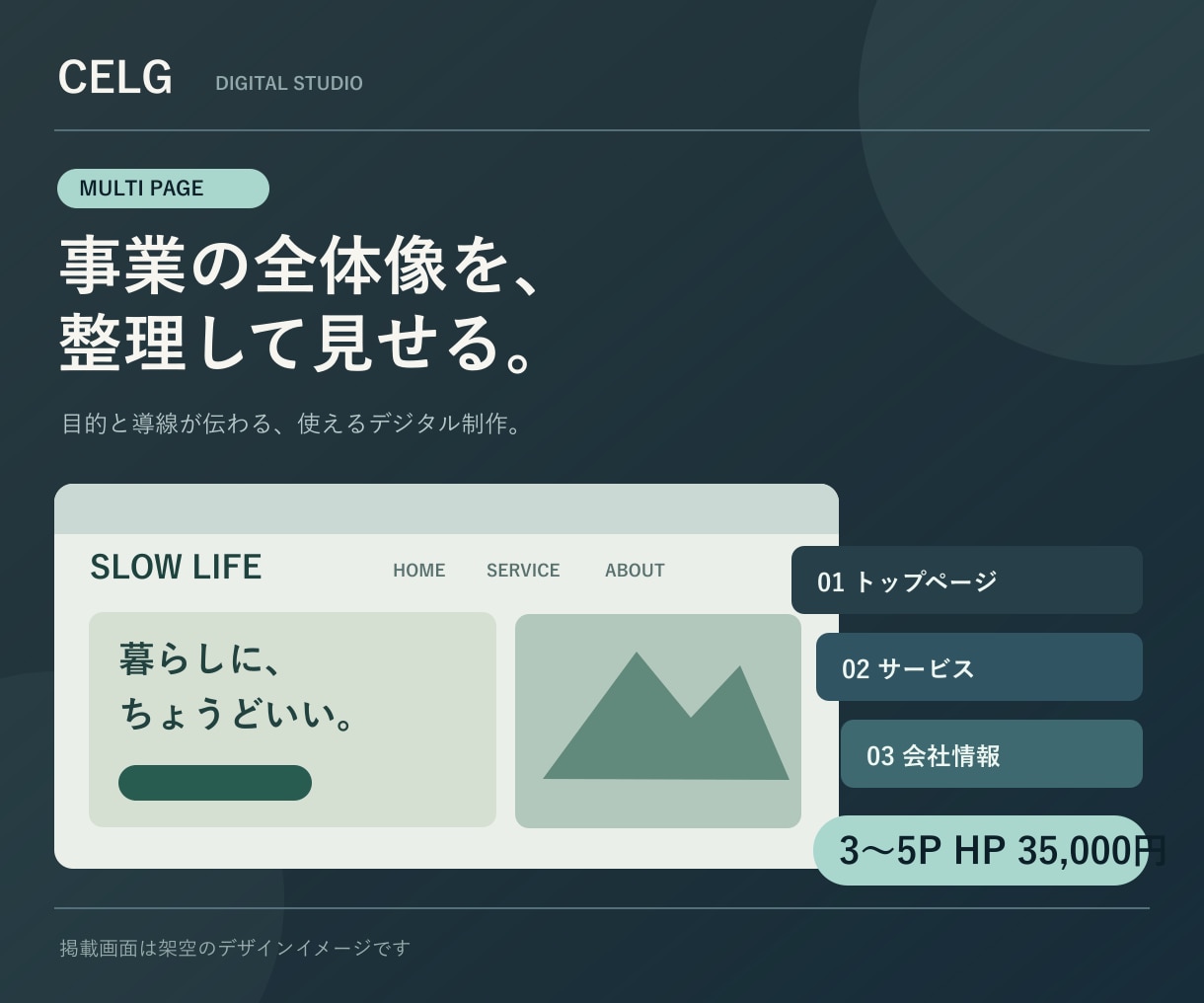 3〜5ページのホームページを制作します 会社案内とサービス紹介を見やすく整理する定型プラン イメージ1