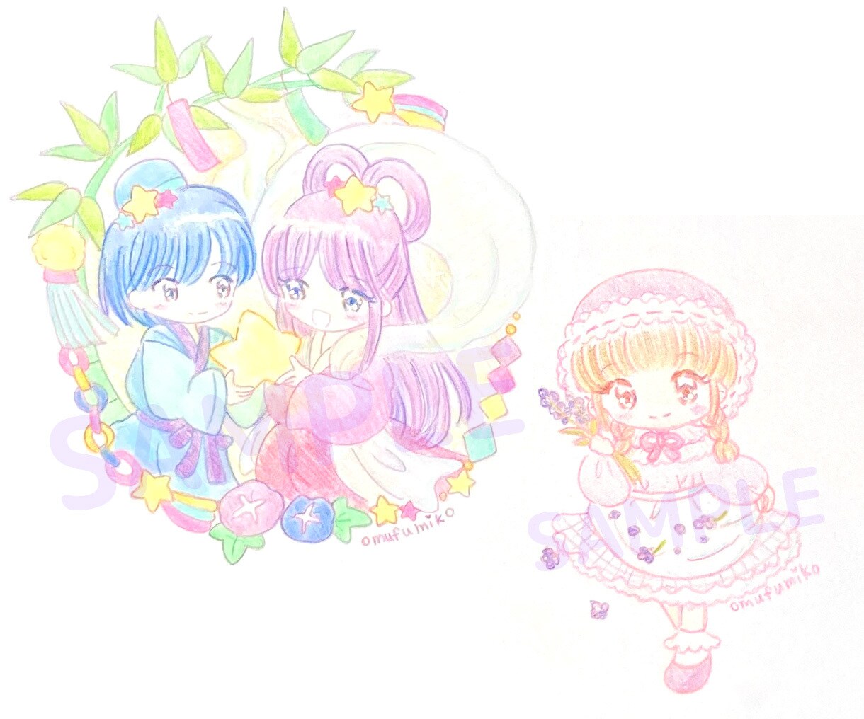 ゆるかわファンシーなアナログイラスト描きます 原画配送OK☆あなたのイメージを色鉛筆でふんわり描きます イメージ5
