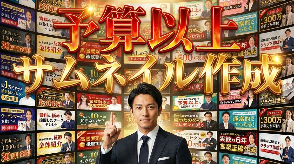 YouTube用のサムネイルを作ります 低価格でクオリティーの高いものを作ることがモットー イメージ1
