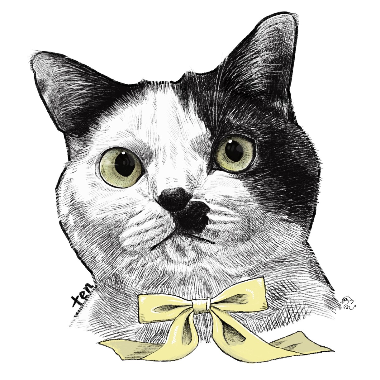 シックでかっこいいペット似顔絵描きます モノクロでうちの子をかっこよく描きます イメージ8