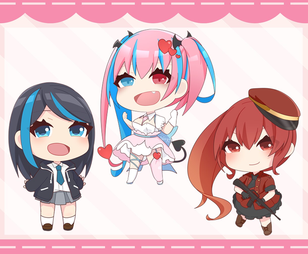 あなたの魅力が伝わる可愛いミニキャラ描きます YouTubeサムネに！配信を目を惹くちびキャラでアピール！ イメージ6
