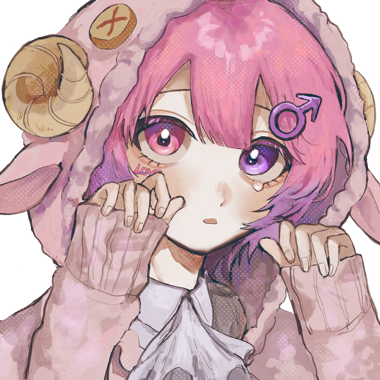 雰囲気のあるイラストを制作いたします アナログな質感・中性的・眼鏡キャラが好きな方はぜひ！ イメージ4