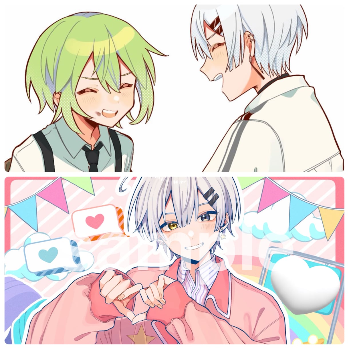 配信で使えるサムネイル・ミニキャラ等制作します ◎商用利用可！スタンプや配信、MV等に！ イメージ3