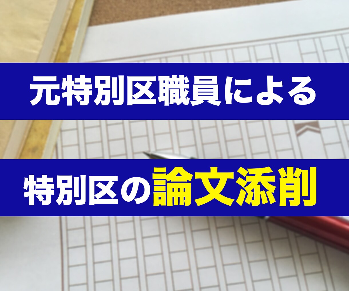 元特別区職員が特別区の論文添削をします 特別区から内定をもらった元職員が特別区の合格をサポート！ イメージ1