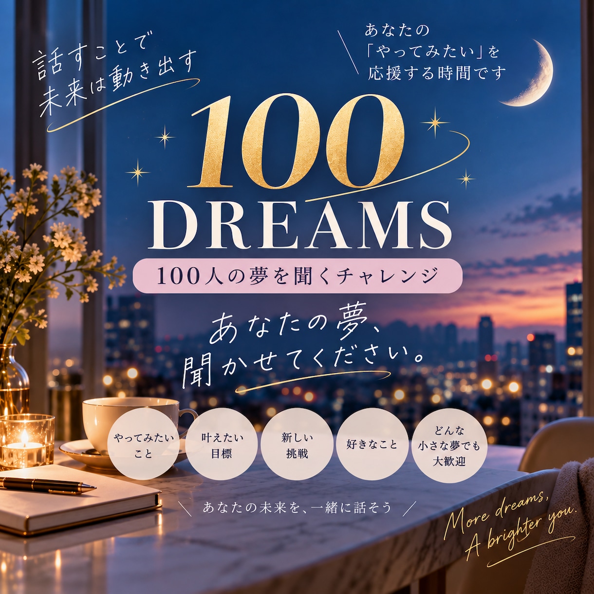 あなたの夢や目標を楽しく聞きます 100人の夢を聞くチャレンジ中！未来の話をしませんか？ イメージ1