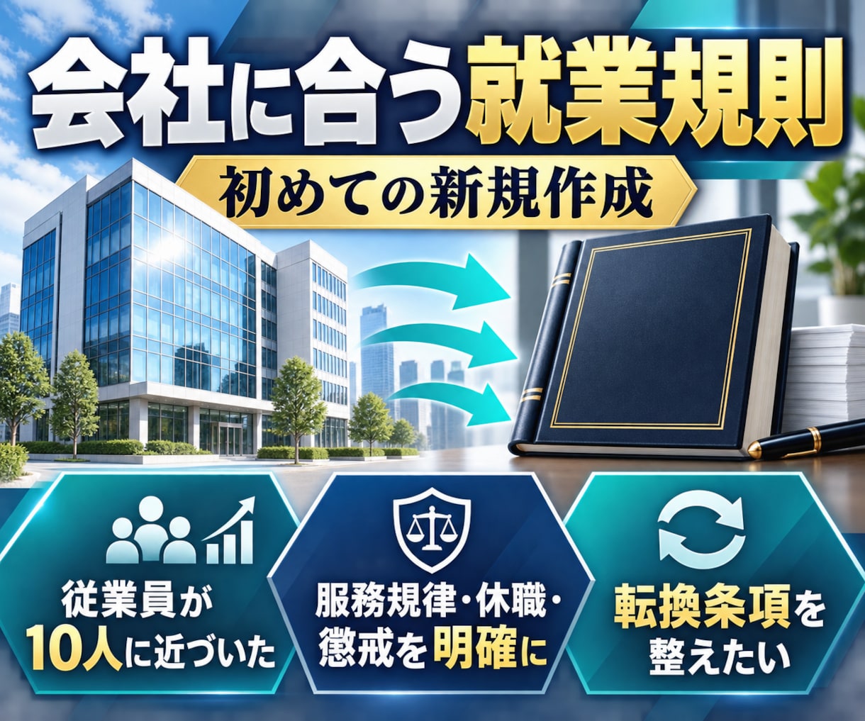 会社に合う就業規則を新規作成します 基本料金27,000円｜原案3営業日・3か月修正無制限 イメージ3