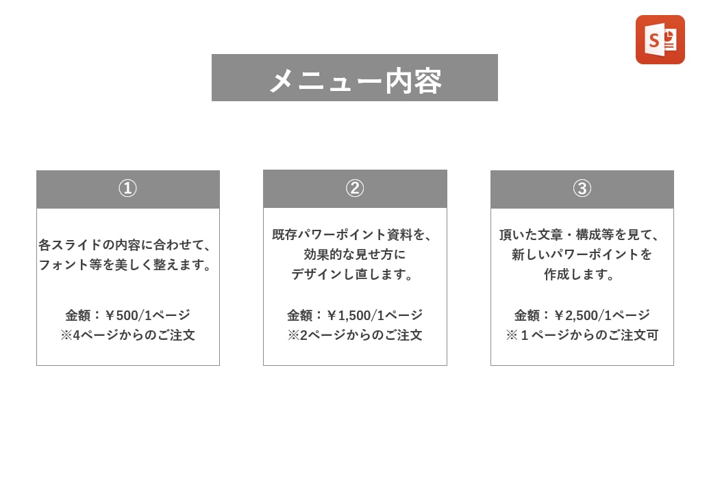 資料作成をお手伝いします プレゼンの資料が上手くまとめられない、苦手な方をお手伝い イメージ2