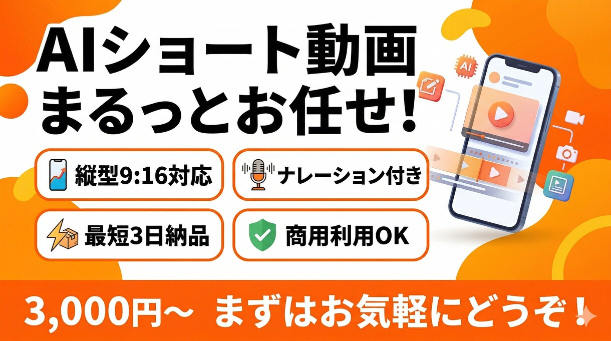 ショート動画を制作します ヒアリングシートで簡単依頼！AI動画制作 イメージ1