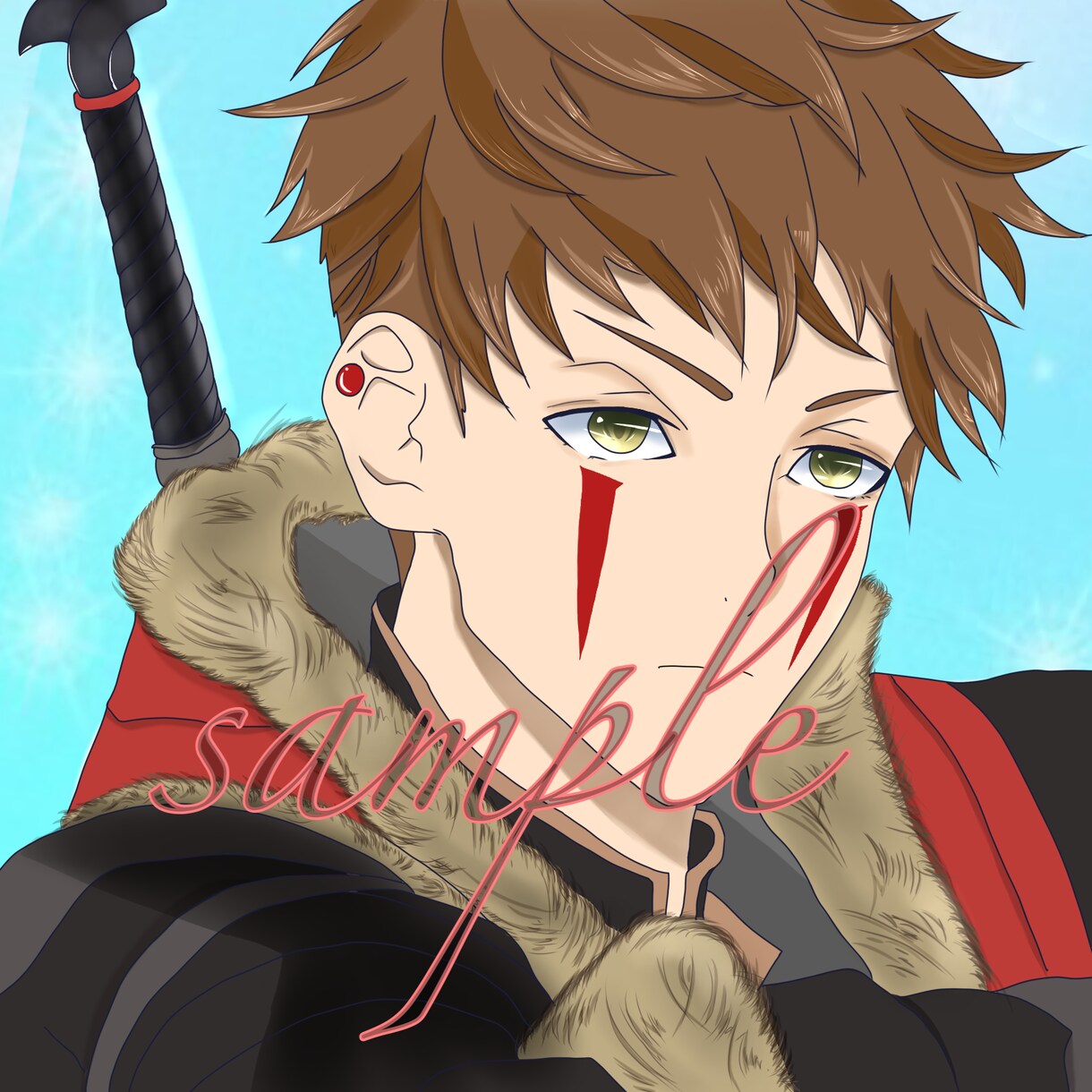 全身以外のアイコン、イラストを作成します 色合い濃いめのクッキリ絵！素人画ですが絵を描くのは大好き！ イメージ2