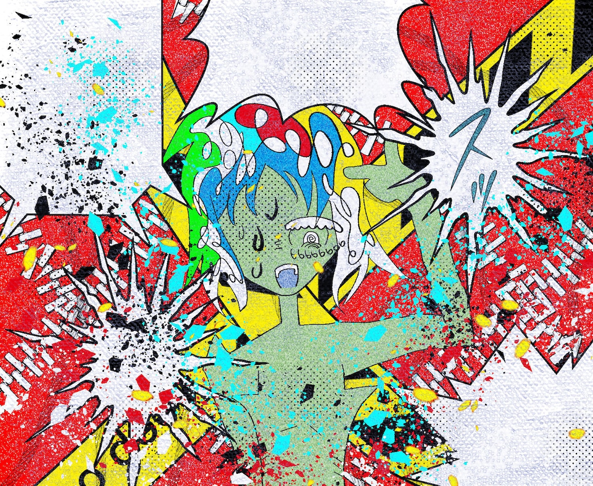 ボカロMV・ジャケのアートチックな一枚絵作ります アートチックでサブカルな一枚絵描きます。可愛くて不気味です イメージ1