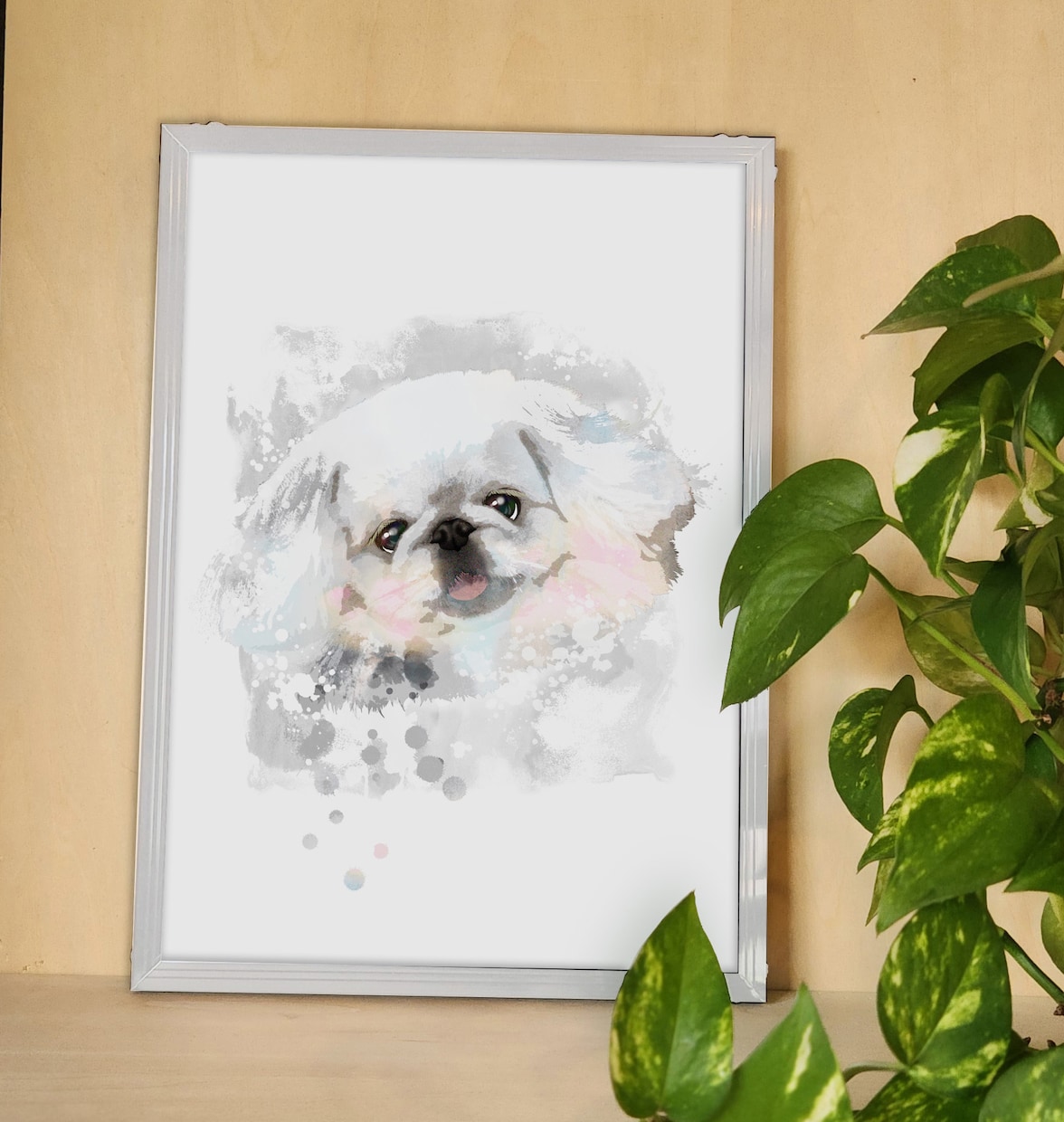 プレゼントに！フレームパネル愛犬イラストを届けます すぐ飾れる！うちのこ記念・誕生日・愛犬家へ遺影・ペットロスに イメージ1
