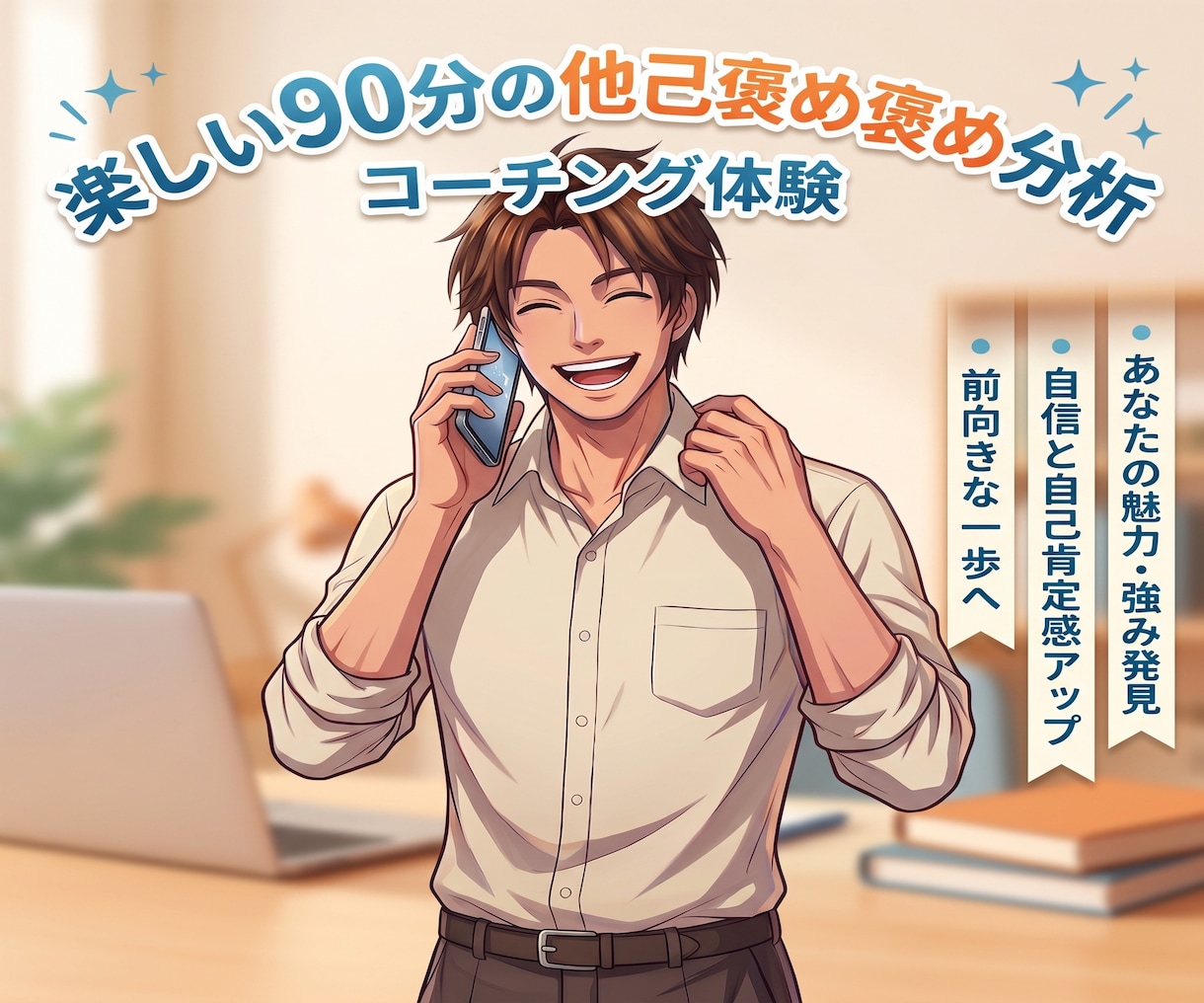楽しく楽しく楽しく楽しく楽しく楽しくします 90分の対話で褒めながら楽しみながらあなたの強みを伝えます イメージ1