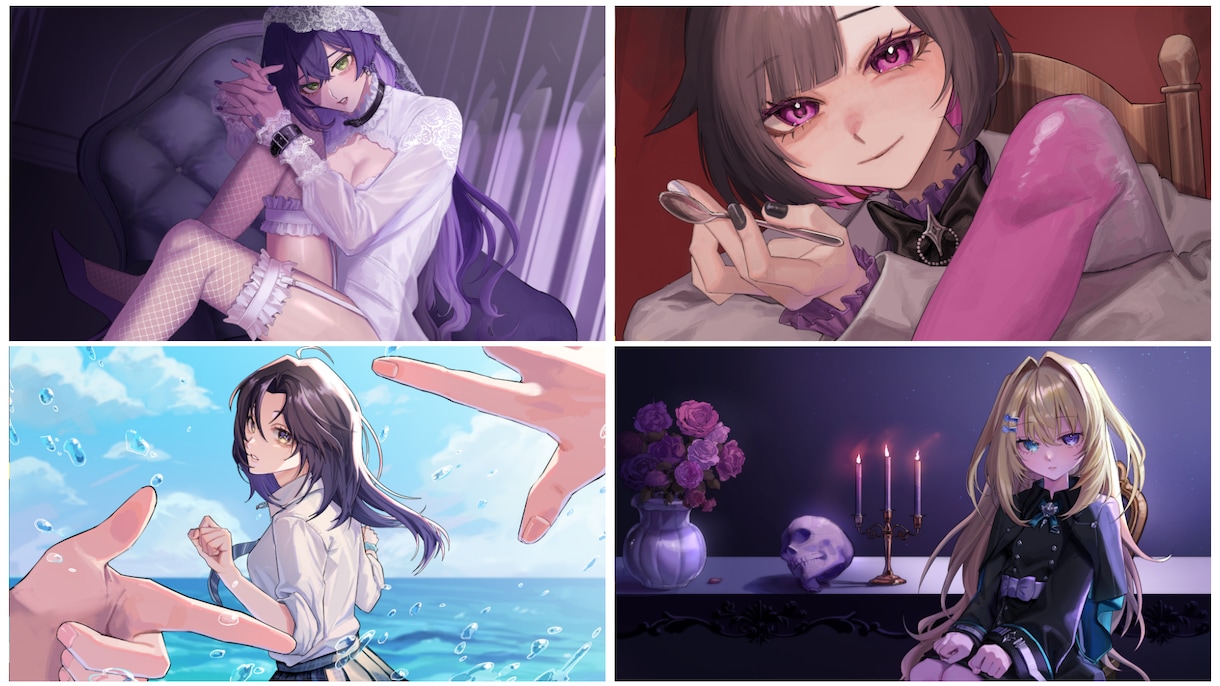 人物イラスト制作 厚塗りで用途にあった絵を描きます 商用可！アイコン＊立ち絵＊歌ってみたサムネ等幅広く制作します イメージ2