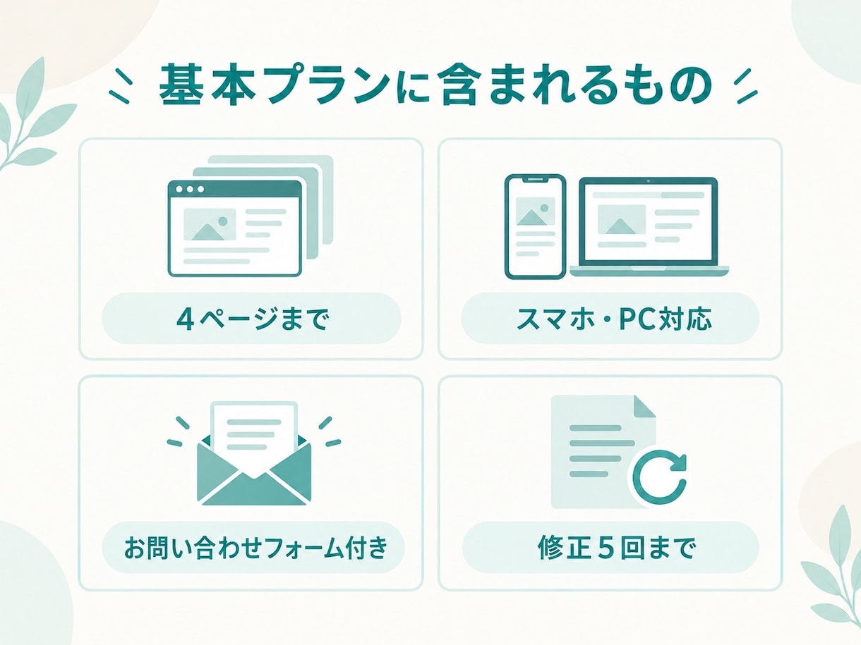 シンプルで見やすいHPを4ページ込で制作します 現役SEが丁寧に対応|スマホ対応・修正5回まで安心 イメージ2