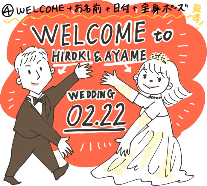 ウェディングアイテムに使える！イラスト描きます 2人のこだわりが伝わる！忙しいプレ花嫁さんにおすすめです イメージ4