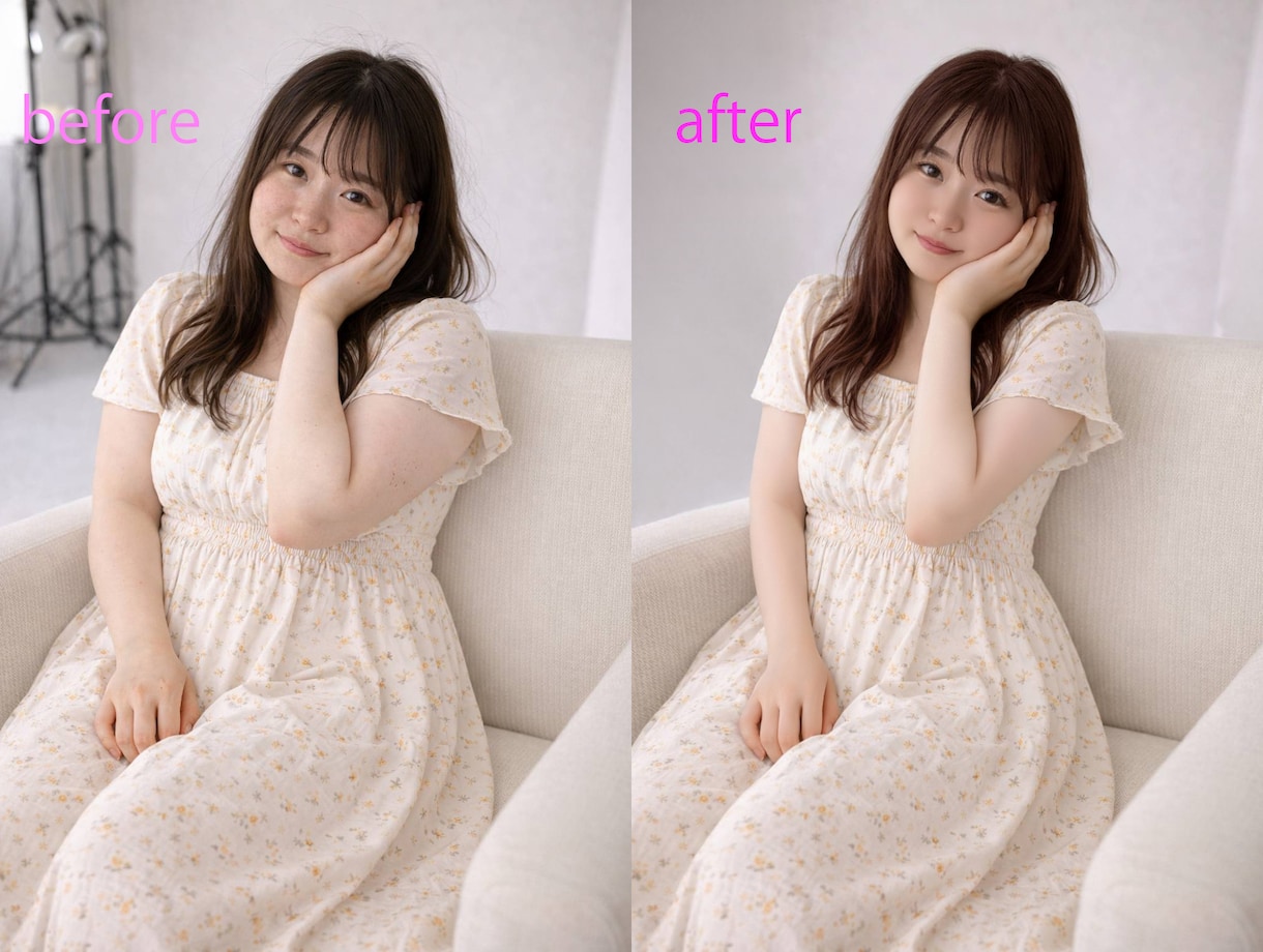 なりたい世界観に寄り添います 女性による最先端の繊細なレタッチ「自然に盛れる」〜「重加工」 イメージ2