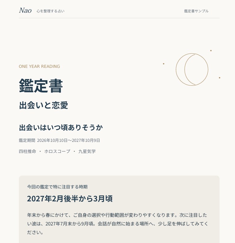 ホロスコープ×四柱推命×九星気学で丁寧に鑑定します 恋愛・仕事・人生の悩みを3つの占術で整理します イメージ4