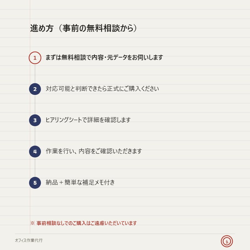 その事務作業、代行します PDF・Word・データ入力何でもご相談ください イメージ6