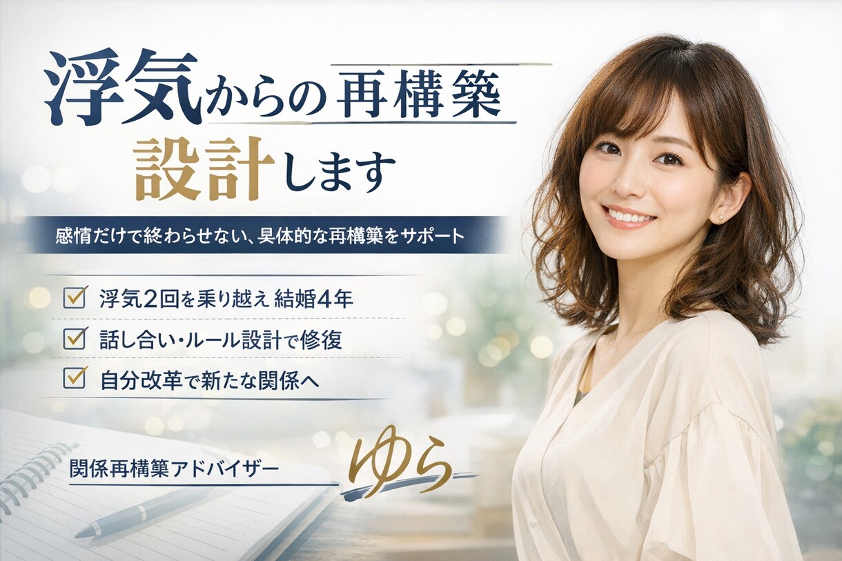 浮気相談受付ます 当事者だからこそ分かる現実的サポート。 イメージ1