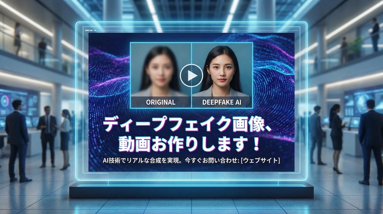 ディープフェイク画像、動画制作承ります 個別対応、信頼の動画加工!何でもご相談ください！ イメージ1