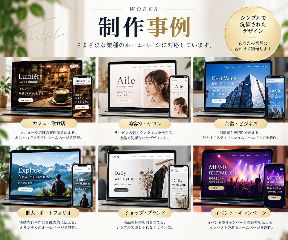 おしゃれで動きのあるホームページを制作します 初めての方も安心！スマホ対応・洗練されたデザインを低価格で イメージ3