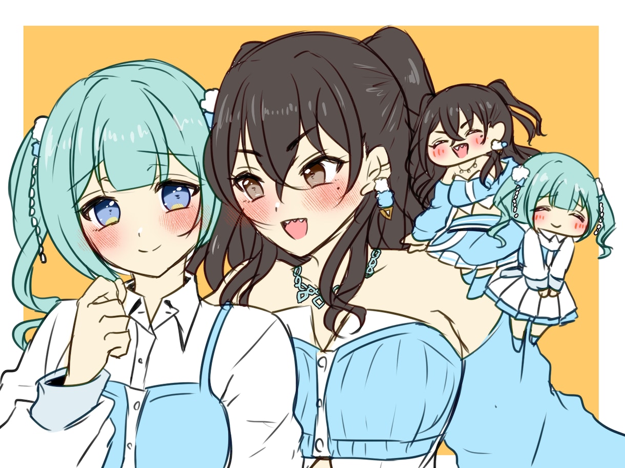 1500円！2点セットでお好きなキャラ描きます 簡易絵だから格安即納！さくっと気軽に依頼したい方に イメージ3