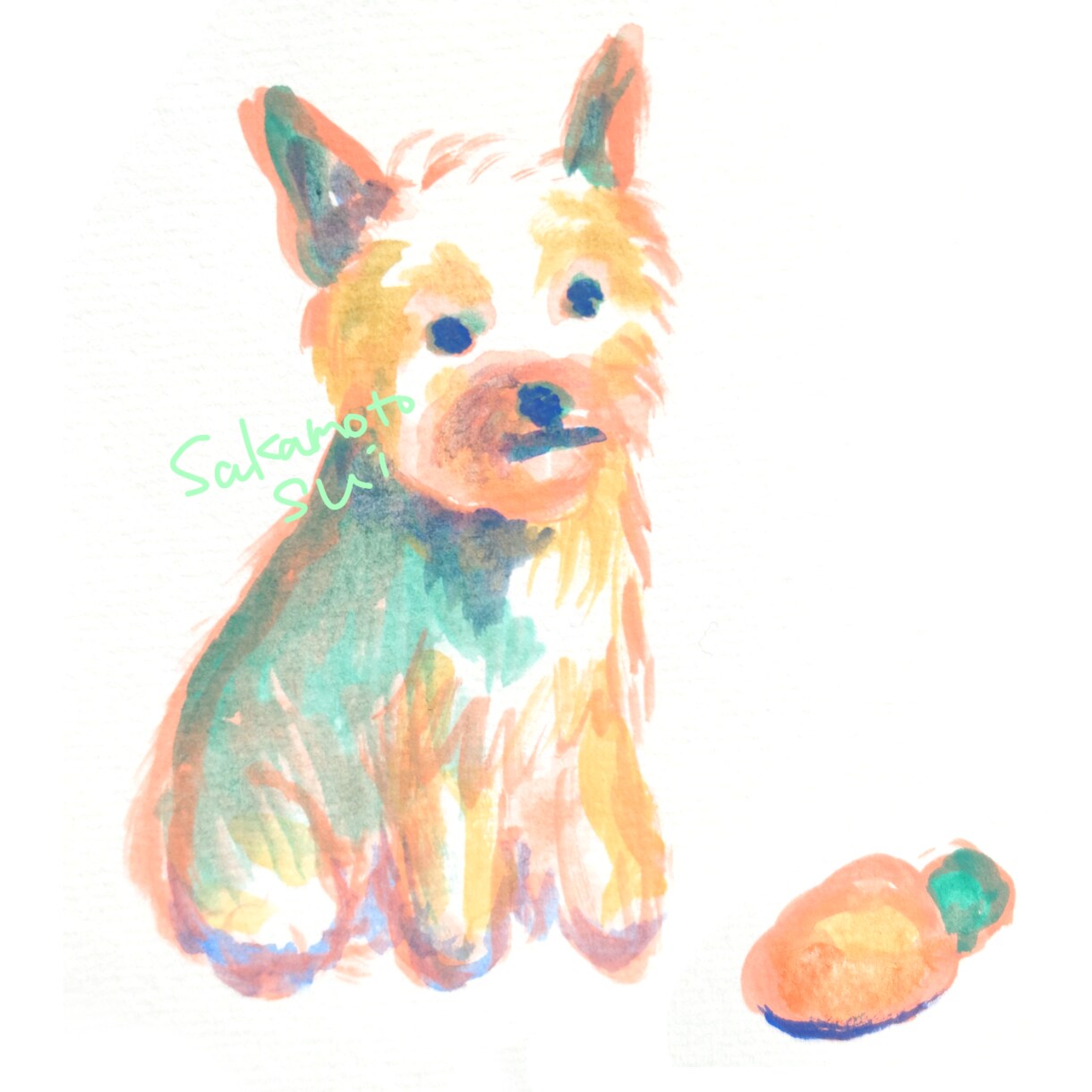 アナログでカラフルなペットの似顔絵を描きます アクリル絵の具で描くかわいい動物のイラストです イメージ4