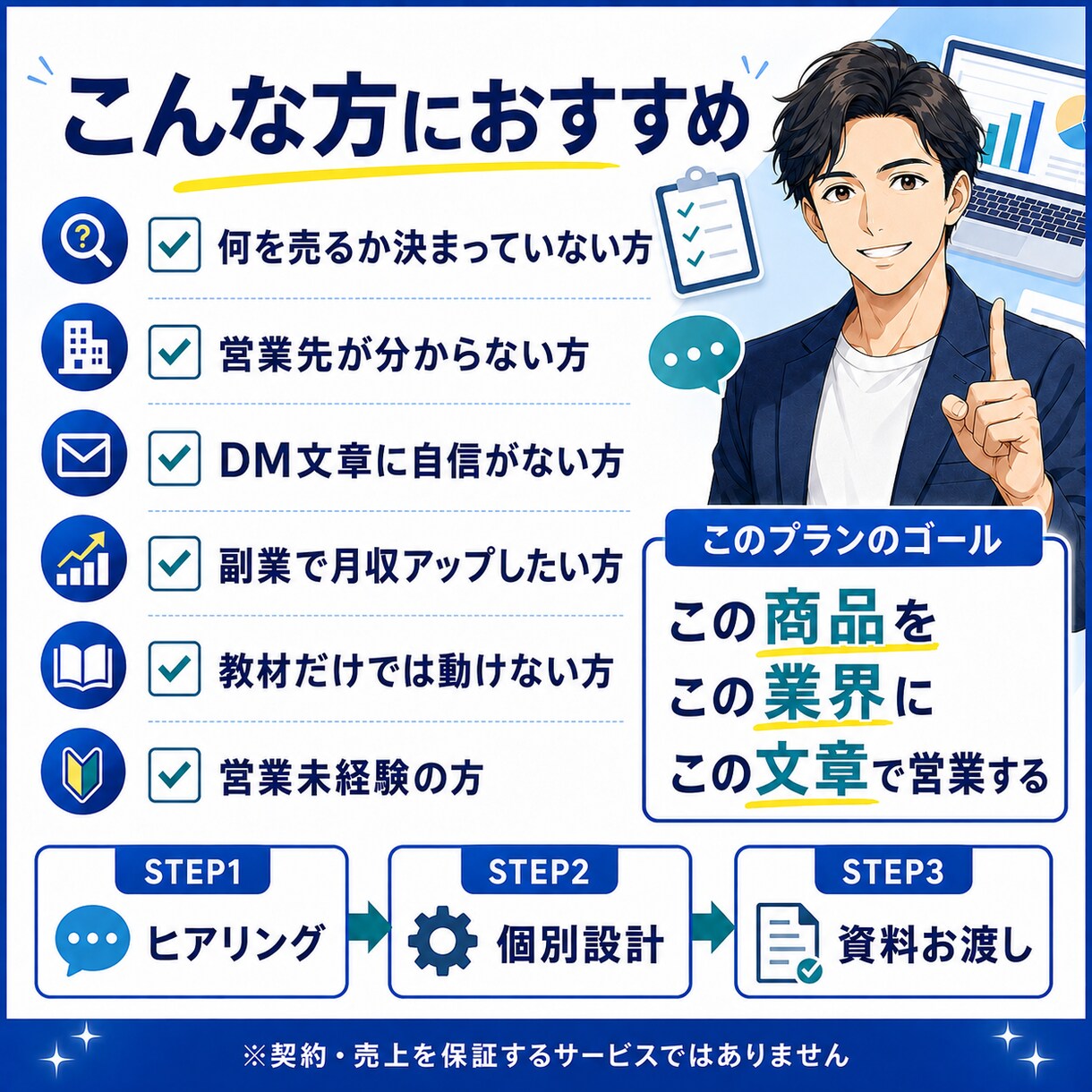 営業代行副業の商品・料金・営業文を設計します 商品設計＋営業文3種＋30日行動表｜未経験OK イメージ3