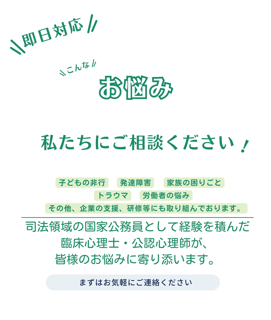 心の悩みや問題行動に関する記事の作成をします 国家公務員として経験を積んだ臨床心理士による文章の執筆 イメージ1