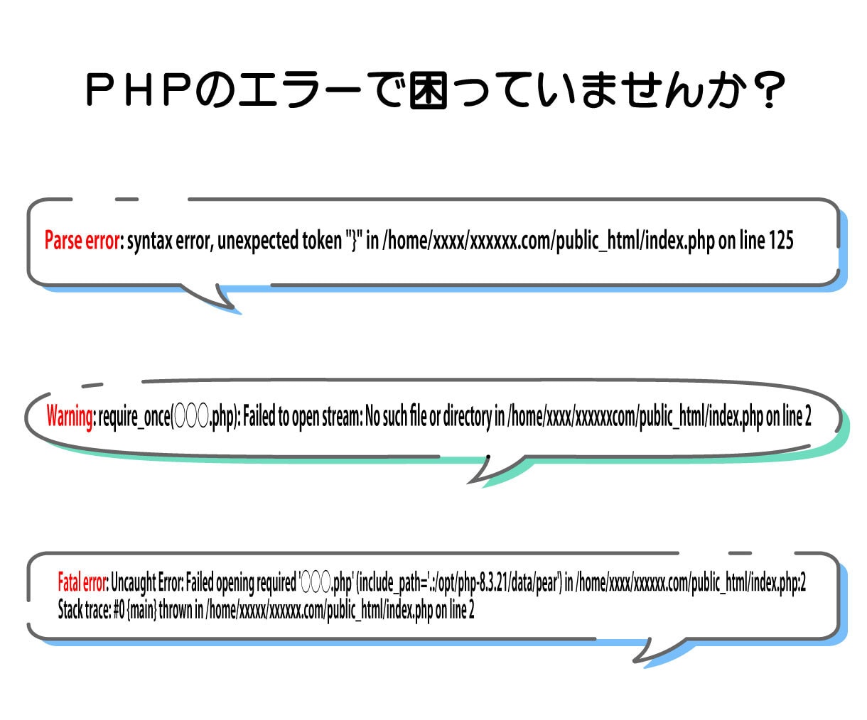 PHPのエラー修正いたします エラー発生して堂々巡りしていたら、まずご相談下さい。 イメージ2
