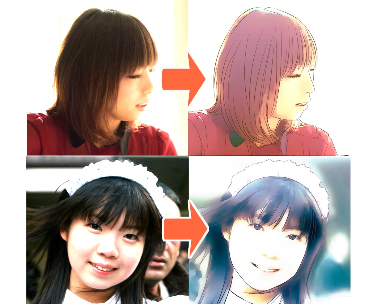 写真をイラストにします ＳＮＳのアイコンや、プロフィール画像などに！ イメージ2