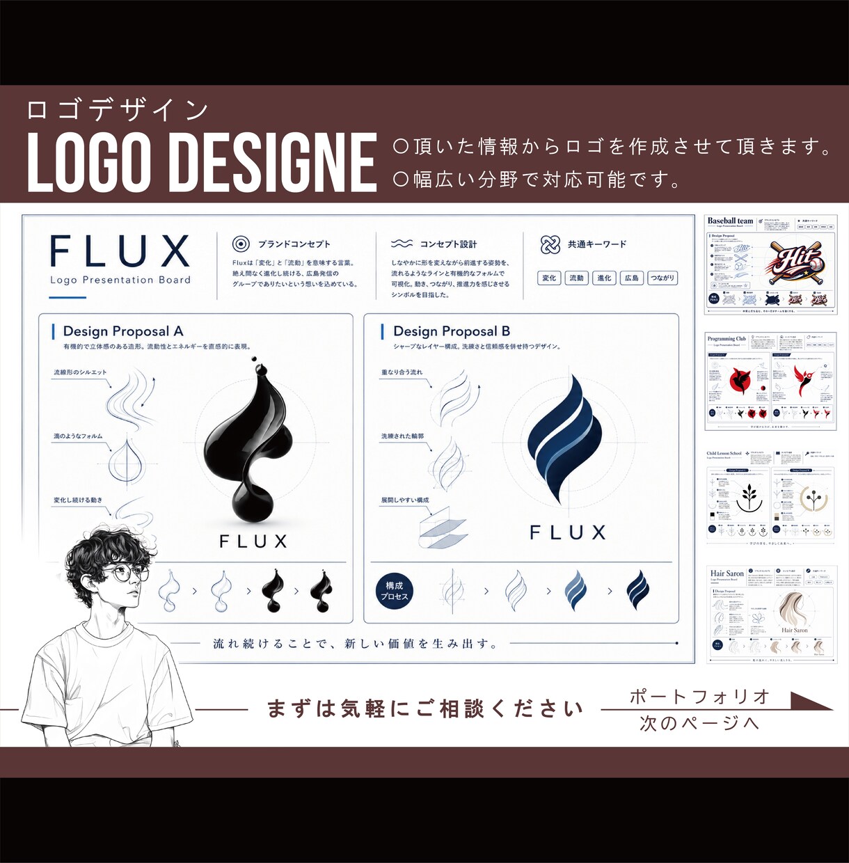 現役イラストレーターが洗練されたロゴを制作します ミニマルで印象に残るシンプルなロゴをご提案します。 イメージ1