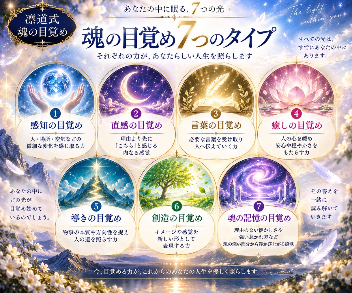 あなたの中で目覚め始めた力を読み解きます 今あなたの内側で動き始めた感覚・才能・魂の変化をお伝えします イメージ4
