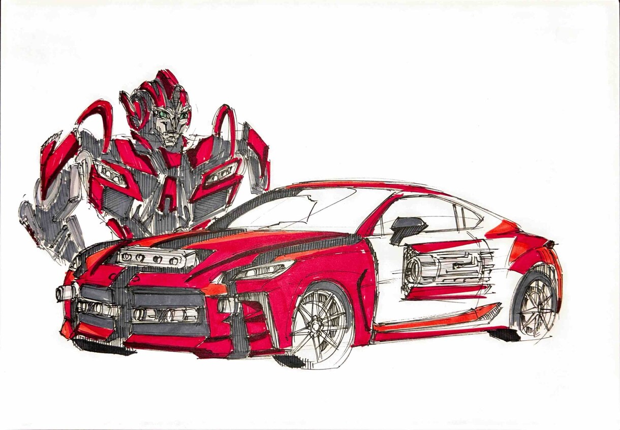 リクエストをもとに車のイラストを描きます サインペンでA4紙にスケッチします イメージ3