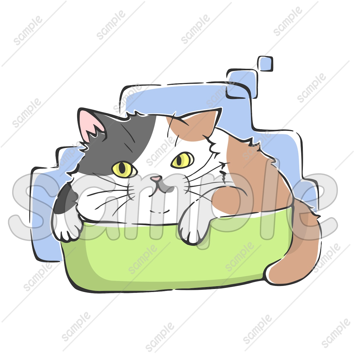 商用利用OK！猫の手書きイラスト販売しています SNS、パンフレットやチラシ、POP、名刺、印刷の素材に★C イメージ5