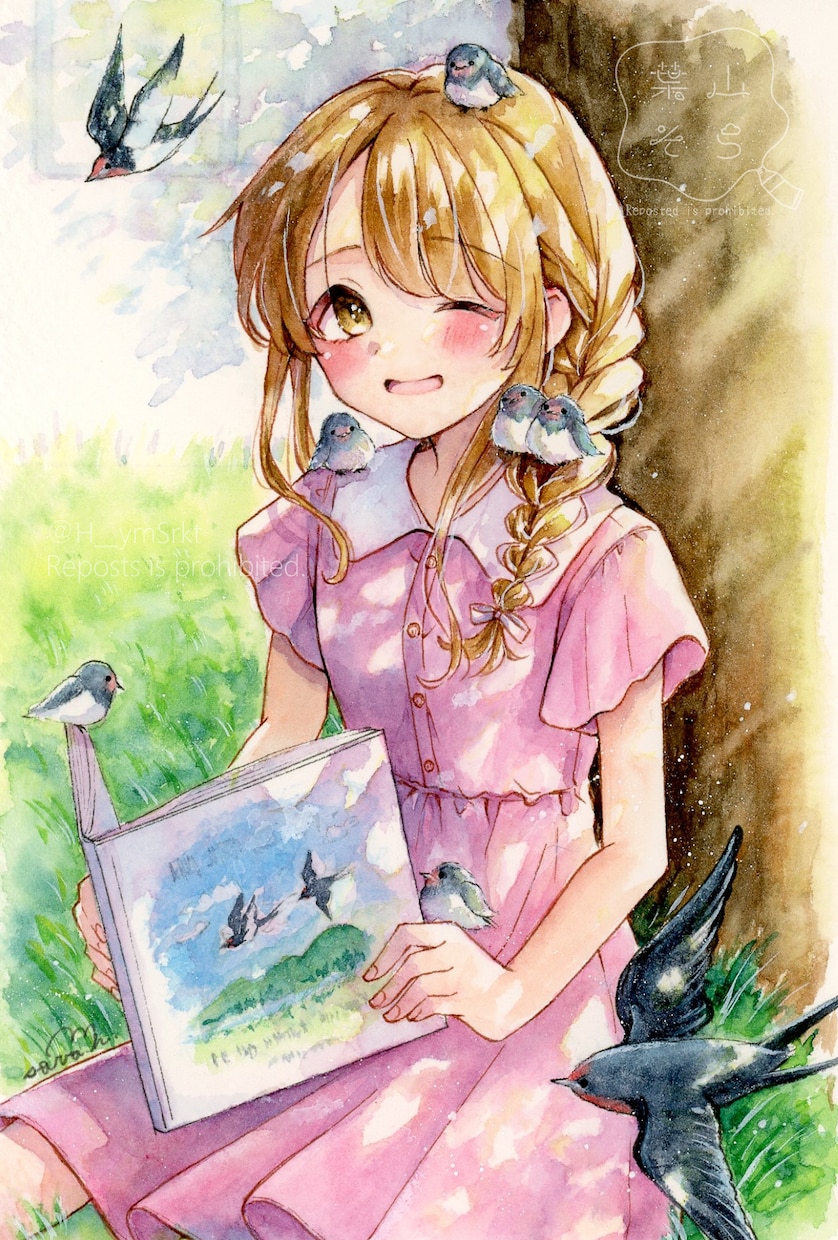 透明水彩で季節を感じるようなイラストを作成します 世界にひとつ！大切な方へのプレゼントや記念日にいかがですか？ イメージ2