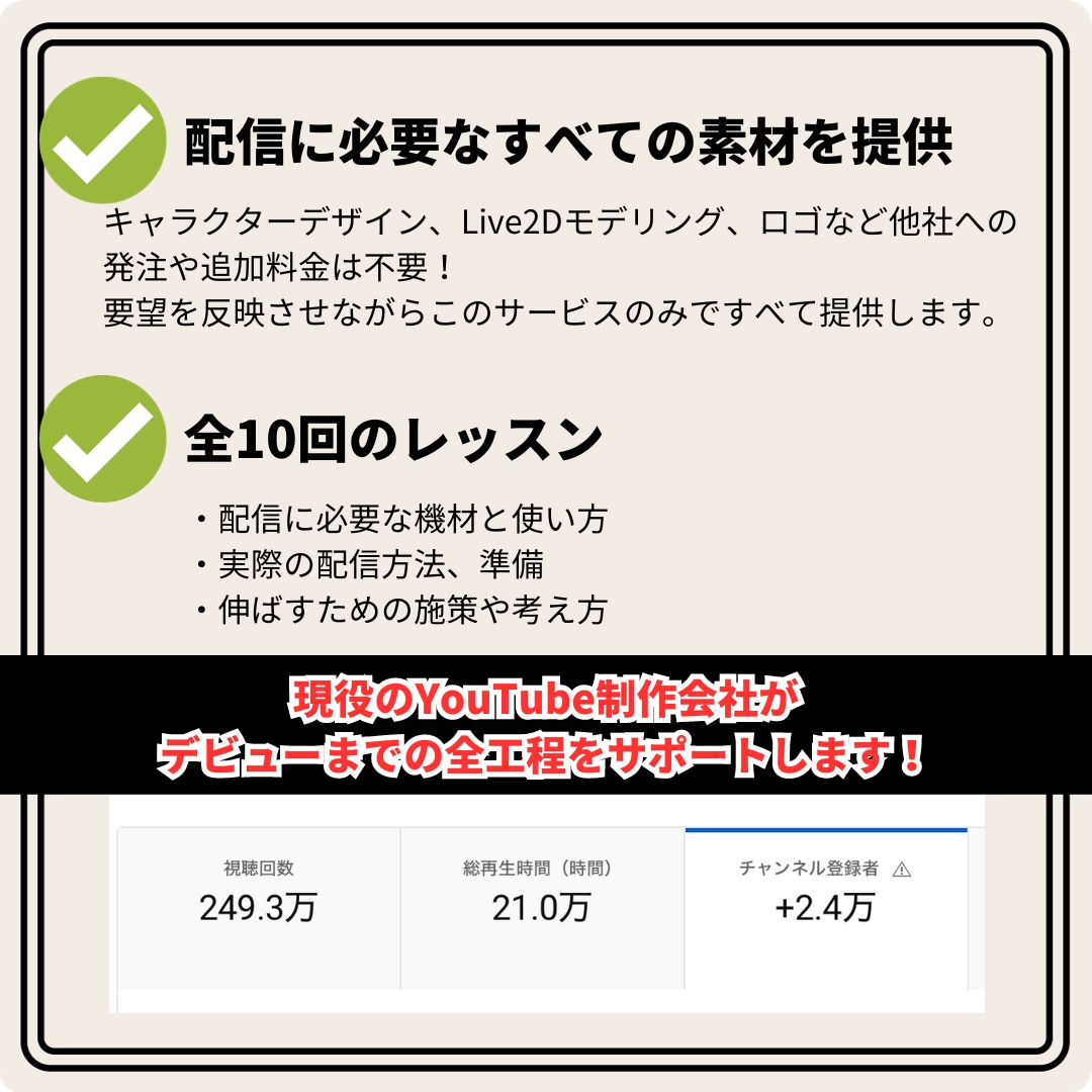 今から1ヶ月後にVTuberデビューさせます キャラクター、機材、レクチャーオールインワンでお届けします イメージ2
