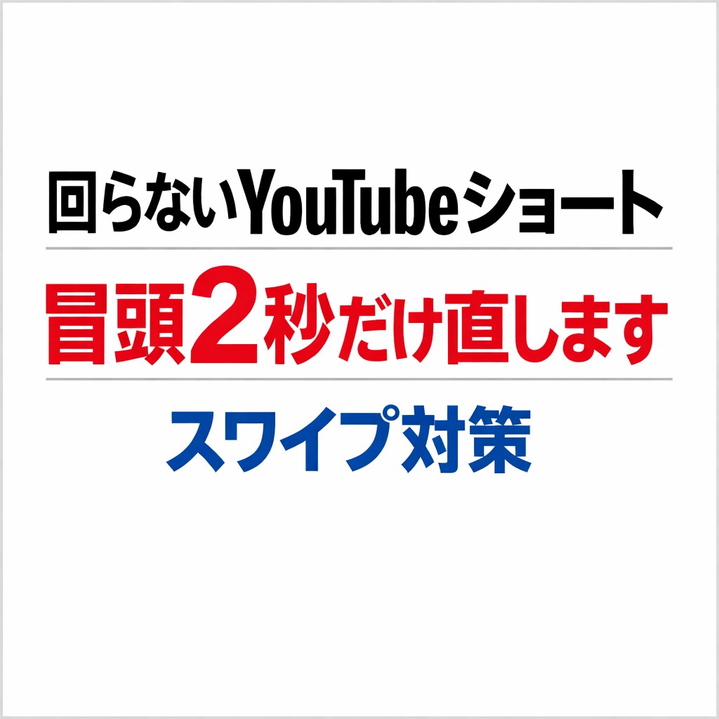YouTubeショート冒頭2秒を直します 内容は変えずに、冒頭の一言だけ整えます。 イメージ1