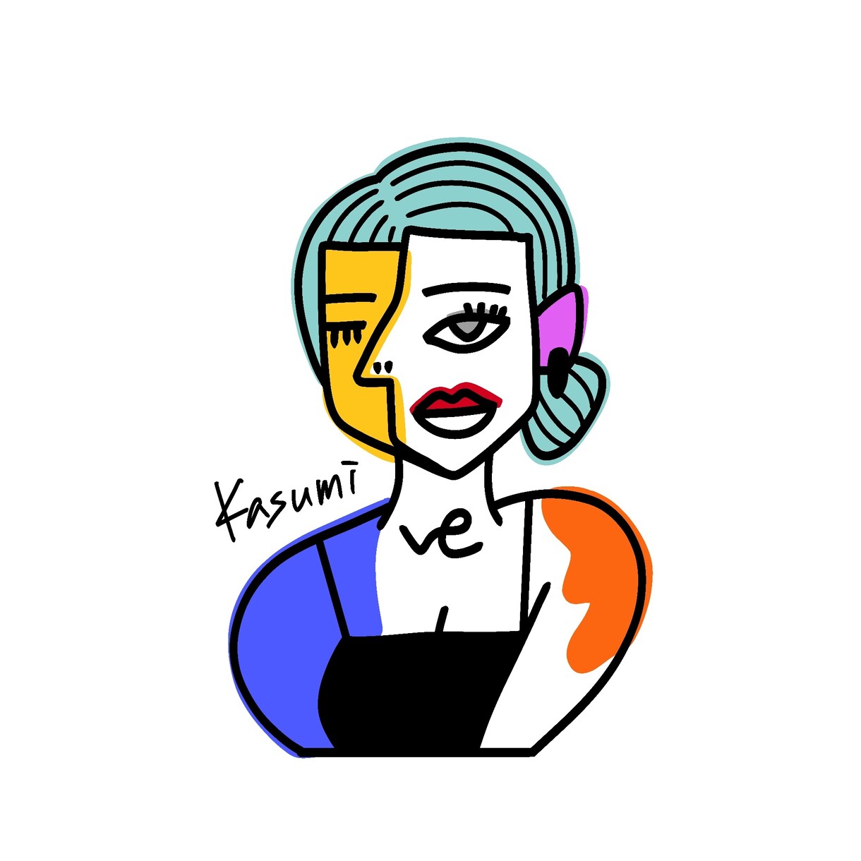 ピカソ風似顔絵描いています カラフルで唯一無二！ワンちゃんも描けます！ イメージ4
