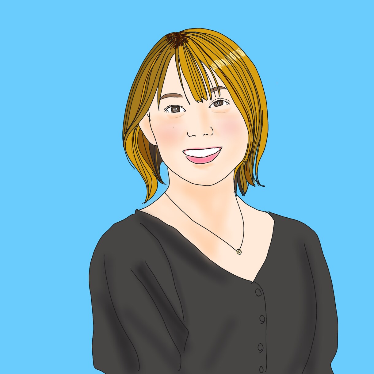 ナチュラルで幸せそうな雰囲気の似顔絵を描きます SNSアイコン、ご友人・ご両親へのプレゼントにピッタリ イメージ6