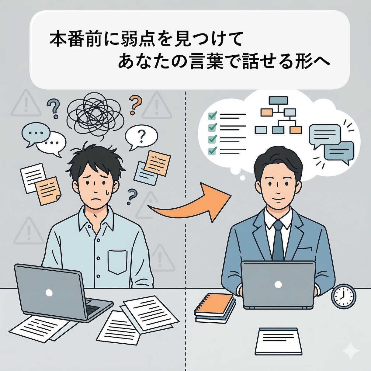 現役人事の模擬面接｜話し方の地雷を率直に指摘します 内容はあるのに、“話し方・構造”で損しているあなたへ イメージ10